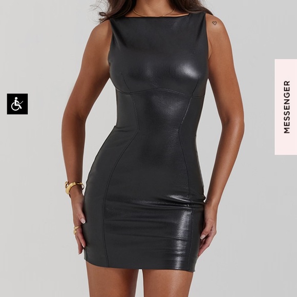 House of CB Leola Vegan Leather Dress - Picture 2 of 8